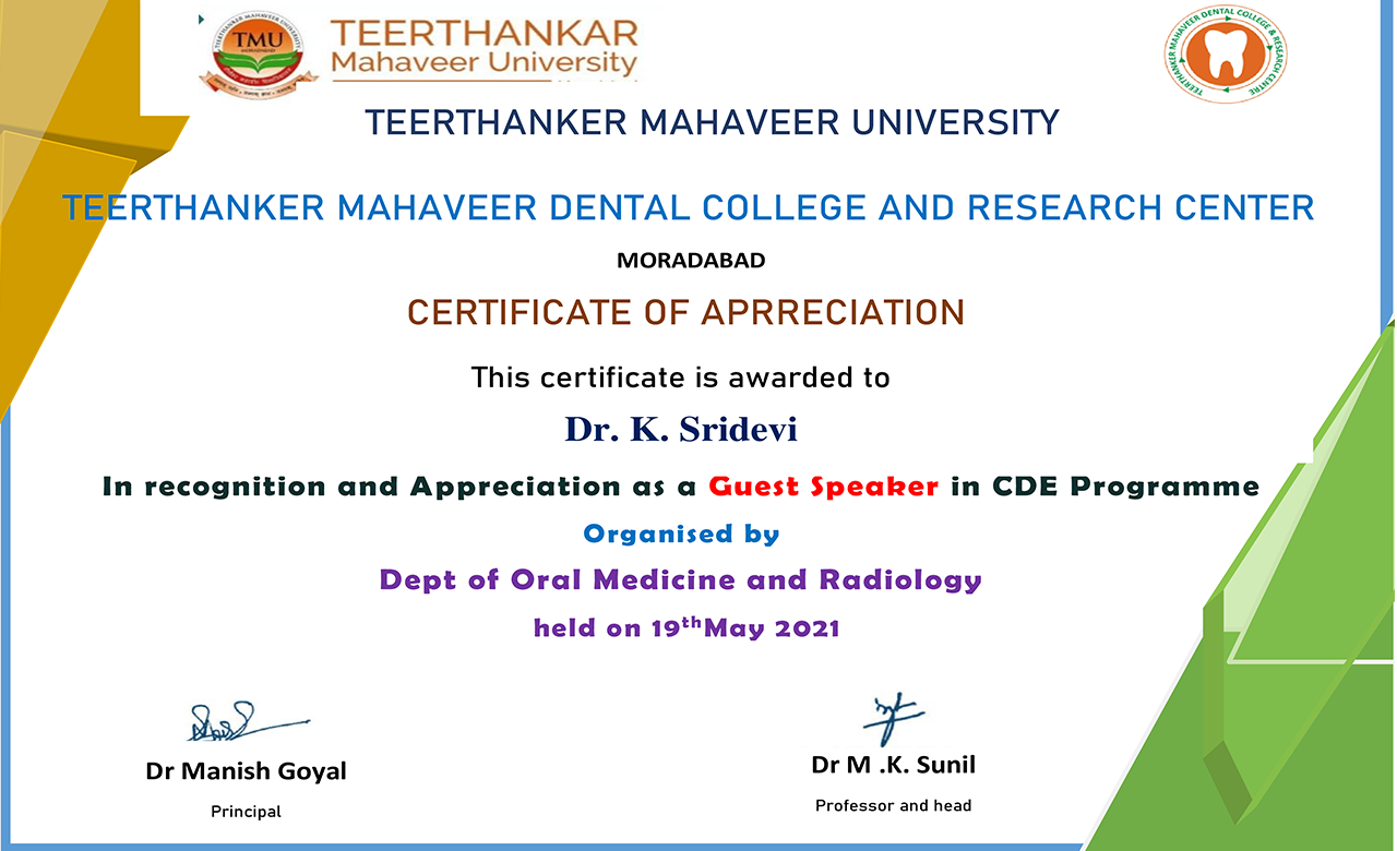 As Guest Speaker at Teerthanker Mahaveer University, Moradabad